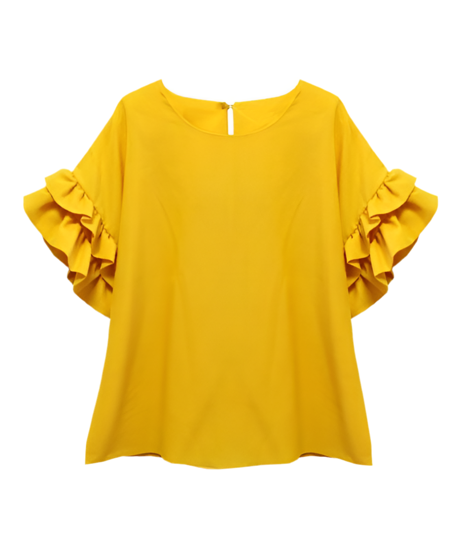 Blusa con olanes en las mangas