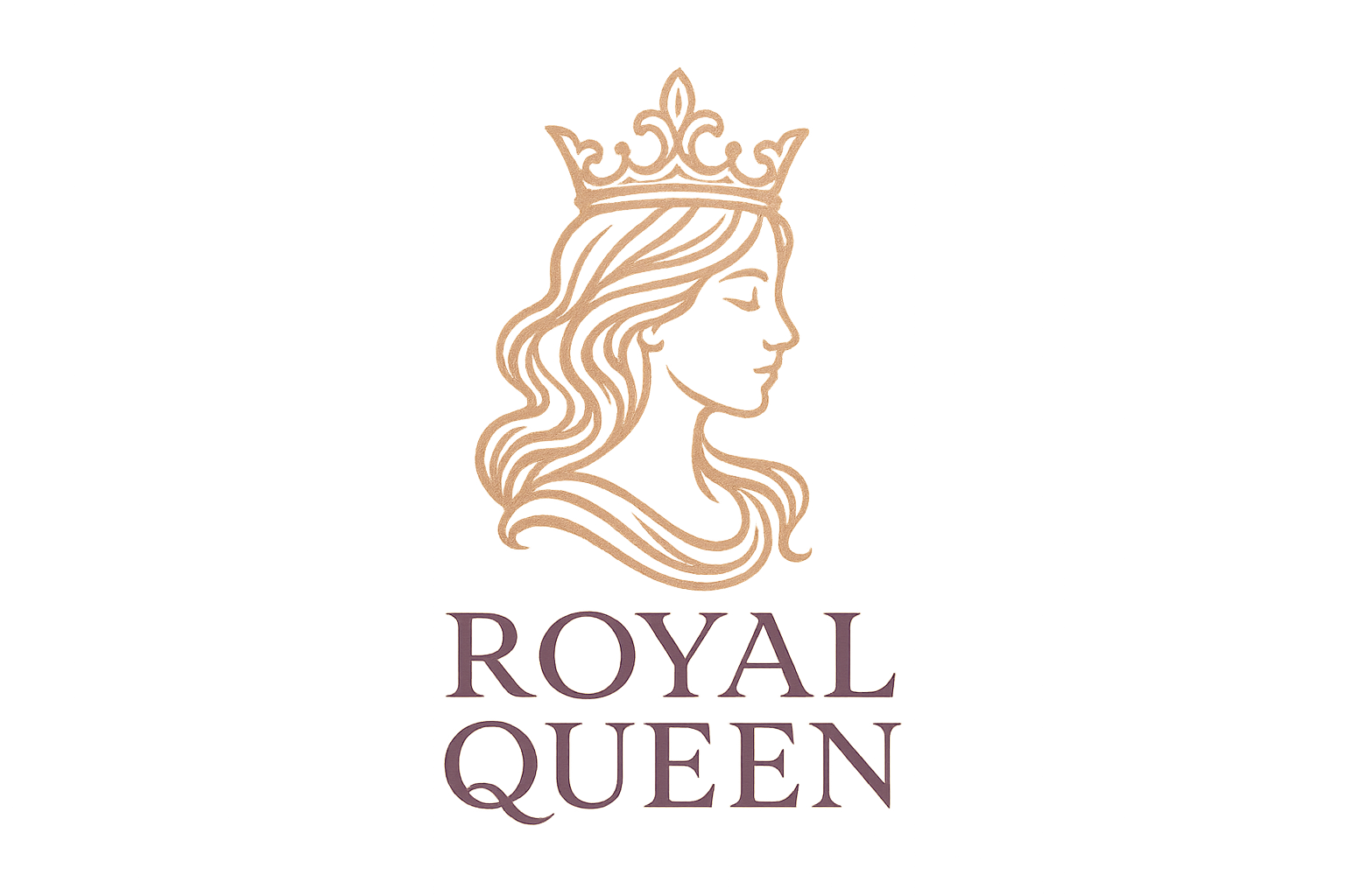 royal queen logo with a crown gentle and elegant